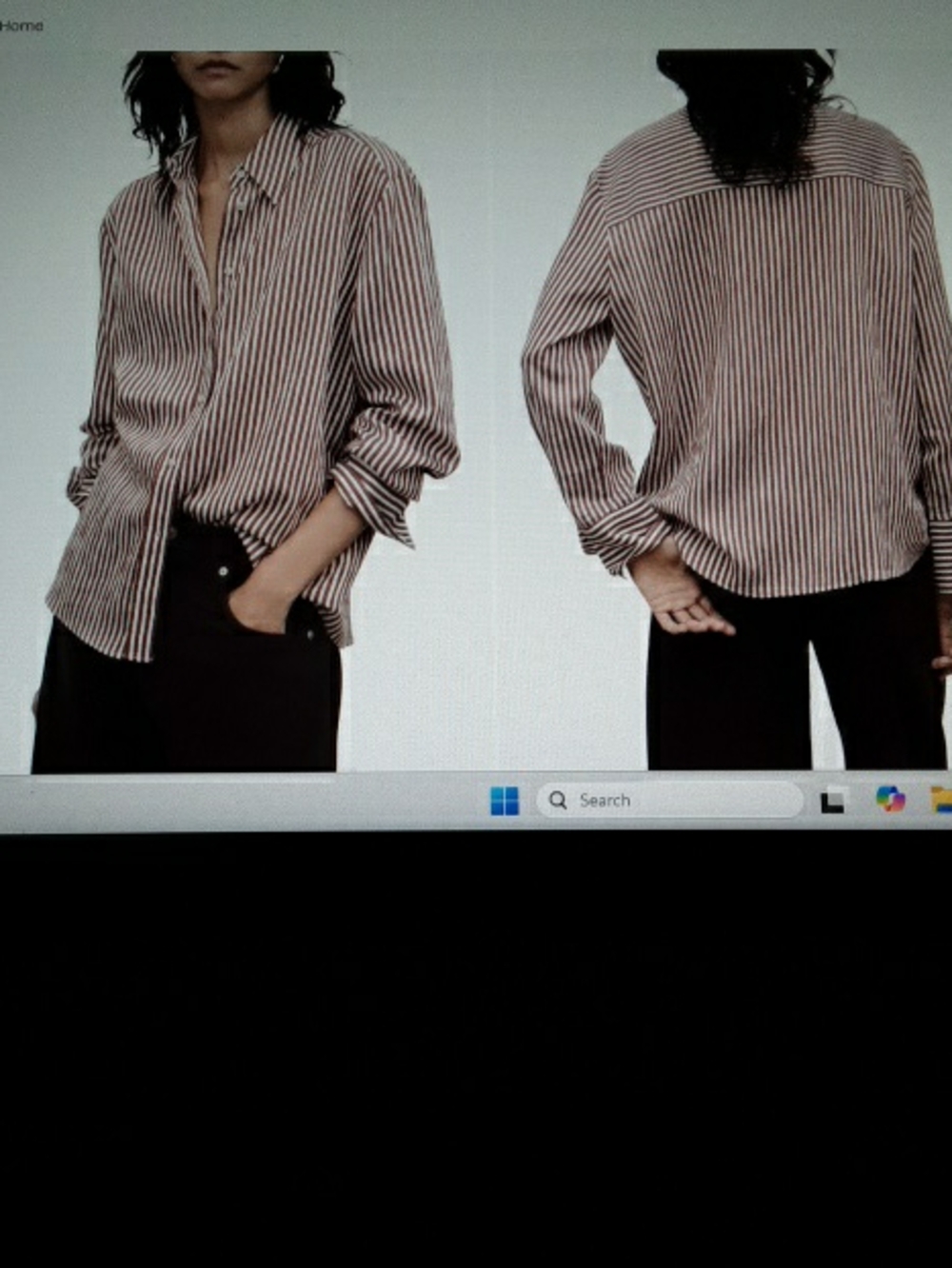 Mango Brown and Tan Striped Casual Button-Down Shirt